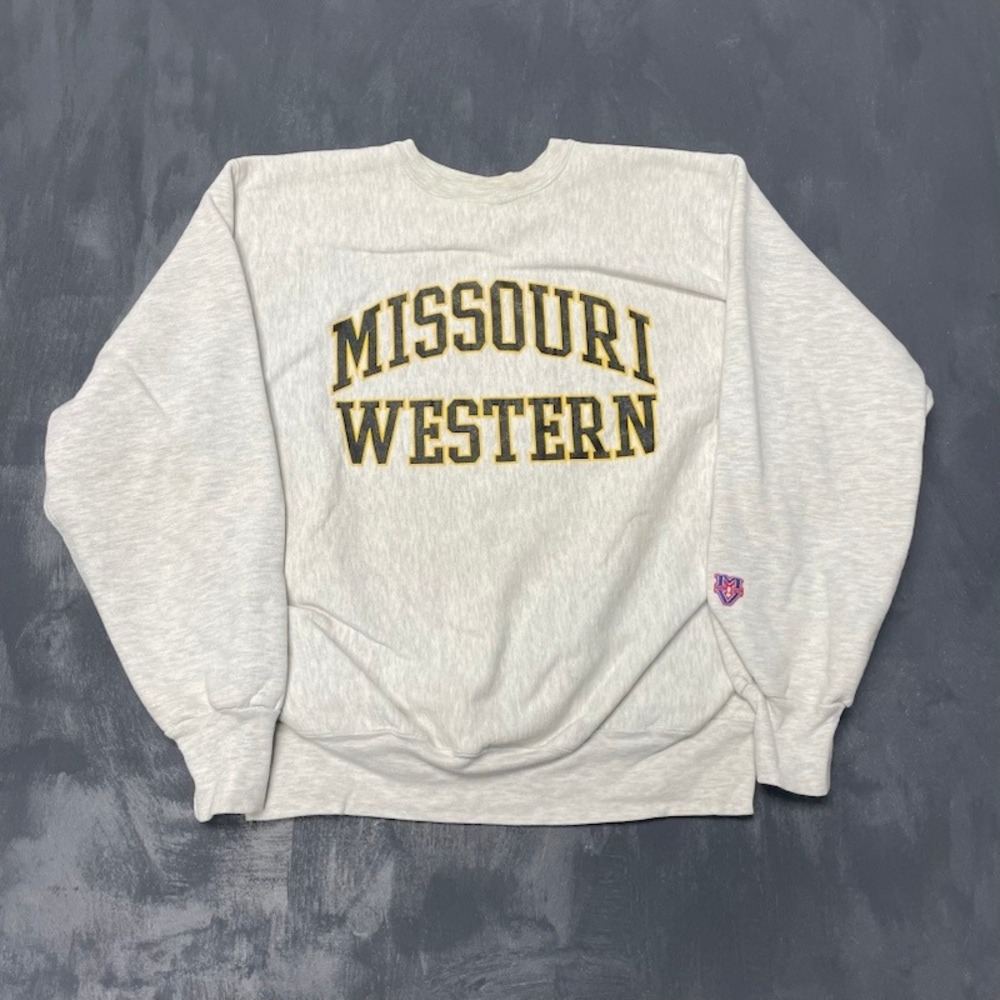 Vintage MV Sport Missouri Western Sweatshirt XL Grey 90s Excellent Pro Weave